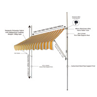 Auvent rétractable sans perçage, auvent de magasin, pare-soleil pour balcon et avant-toit, pour usage domestique et commercial, vente en gros disponible
