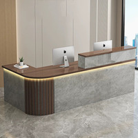 Meubles de bureau commerciaux en bois robustes, service de qualité, bureau de réception amovible pour hall d'entrée