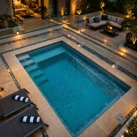VIRPOL Maßgefertigter Großer Familien-Hotel-Freistil-Pool Vorgefertigter Schwimm-Spa Jacuzzi für Erwachsene Kinder Outdoor Modularer Glasfaser-Pool