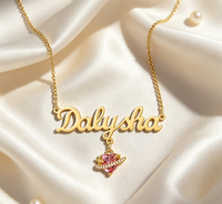 Collar Personalizado con Nombre y Letra en Zirconia, Acero Inoxidable, Chapado en Oro, Joyería de Moda, Colgante con Nombre en Zirconia