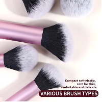 Ensemble de 14 pinceaux de maquillage roses, trousse de maquillage, houppettes, pinceau pour masque facial, virole en aluminium, poils synthétiques doux, idéal pour les voyages