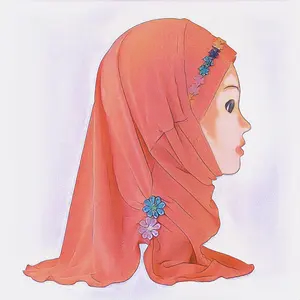Foulard Hijab islamique pour filles, écharpe de tête pour enfants musulmans turcs