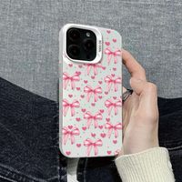 Coque de téléphone portable antichoc Fashion Love Bow colorée argentée pour iPhone 16 Plus 17 18 Pro Max 14 13 12