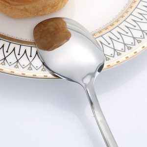 Cuillère carrée coréenne en acier inoxydable de qualité supérieure, cuillères à long manche et fond plat, agitateur à dessert vintage style lanterne de palais pour la crème glacée - Product Image 4