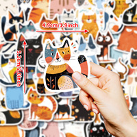 Grenz überschreitende 50 Cartoon Kitty Aufkleber PP Material wasserdichter Aufkleber DIY Koffer Tablet Skateboard