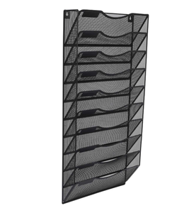 Porte-fichiers mural en maille métallique, 10 poches, organisateur de papier mural, porte-revues, organisateur de rangement - Product Image 3