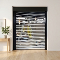 Volet roulant automatique en polycarbonate haute clarté avec cadre en acier inoxydable et grille de sécurité pour bijouterie