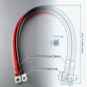 <span class=keywords><strong>Cable</strong></span> de audio para coche de competición 1/0 <span class=keywords><strong>AWG</strong></span> 50mm² OFC, terminales de anillo de 3/8 pulgadas, rojo y negro, para amplificador de subwoofer de 3000W - Product Image 6