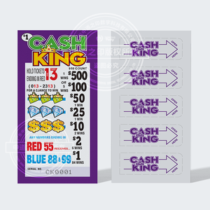 Kunden spezifische 10-verschiedene einzigartige Prize Pull Tab Lotterie karte verpackt mit einzigartigen Codes oder Zahlen Druck produkt - Product Image 5
