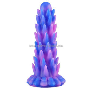 Wholesale Adult Sex Toys Hedgehog <b>Dildo</b> Suction Cup Soft Liquid Silicone Gradient Colors Glowing Dark Feature for Shop Supply - Product Image 6