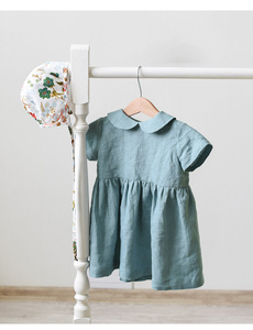 <span class=keywords><strong>Abito</strong></span> da pigiama per bambini in <span class=keywords><strong>lino</strong></span> per bambini <span class=keywords><strong>abito</strong></span> da pigiama in puro <span class=keywords><strong>lino</strong></span> 100% lavato in pietra con volant stile semplice - Product Image 4