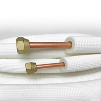 Kit de conduites en cuivre isolées en PE blanc pour climatiseur, tube de raccordement en cuivre pour installation de climatisation mini-split