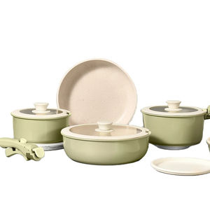 Pan série de 7 pièces en aluminium Ensembles de camping Batterie de cuisine en aluminium avec poignée <span class=keywords><strong>amovible</strong></span> - Product Image 1