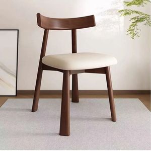 Silla de Comedor Moderna y Sencilla de Madera Maciza con Cuero PU, Estilo Lujoso para Hogar, Restaurante, Hotel, Estudio, con Función de Balanceo, Modelo L034 - Product Image 4