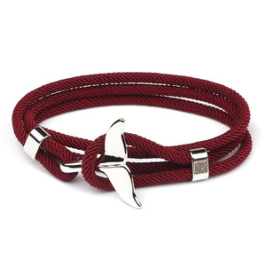 <span class=keywords><strong>Milan</strong></span> Line Ocean Series Anchor Style Whale Tail Bracelet Pulseras con dijes bohemios para parejas Idea de regalo roja - Product Image 2