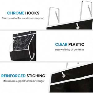 Over Door Wall Hanging Transparent Storage Bag Clear Storage Organizer Holder for <b>Handbag</b> Clothing Scarves - Product Image 4