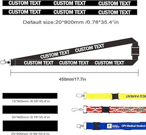 Hochwertiges Personalisiertes Maßgefertigtes Polyester-Jacquard-Halsband Abnehmbares Logo Seiden-Gewebtes Besticktes Schlüsselband mit Schlüsselring - Product Image 2