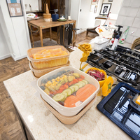 Contenants à emporter jetables et compostables en gros, boîte alimentaire, grands bols en papier kraft recyclables avec couvercles pour la préparation des repas et les fêtes