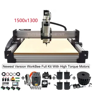 Mesin pahat CNC Router WorkBee 1500x1300mm, mesin pahat kayu CNC, Kit lengkap pemotong kayu