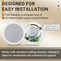 Haut-parleur de plafond BT avec couvercle arrière pour système de sonorisation de cinéma maison, musique d'ambiance pour téléphone portable - 2.0 canaux 5-10W, compatible APP, quatre voies