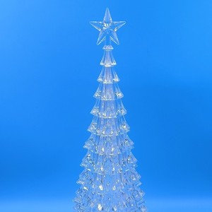 Acrylic Christmas <b>Tree</b> Ornament 15 Inch <b>Lighted</b> Transparent Hanging Decoration For Holiday Decor - Product Image 1