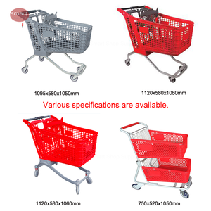Chariot de courses hybride en plastique robuste de nouvelle conception avec 4 roues pour supermarché et magasin de détail - Product Image 2