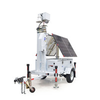 Remorque de surveillance solaire mobile avec 2 panneaux solaires et batterie LFP