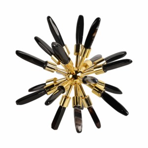 Scultura Decorativa in Vetro a Forma di Stella con Accenti Metallici per Arredamento Casa, Tavolo, Soggiorno, Bagno - Product Image 3