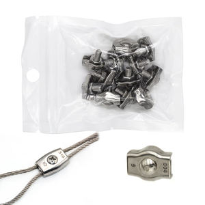 Pince pour câble métallique 304 316 Pince pour câble métallique Attache en acier inoxydable 1/8 3/16 Tendeur de câble métallique - Product Image 2