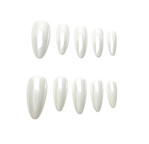 <span class=keywords><strong>Ongles</strong></span> Press-on Faits Main 10 Pièces Personnalisables Amande Moyenne Blanc Laiteux Effet Nacré Chrome <span class=keywords><strong>Hailey</strong></span> <span class=keywords><strong>Bieber</strong></span> <span class=keywords><strong>Ongles</strong></span> Glacés à Presser - Product Image 4