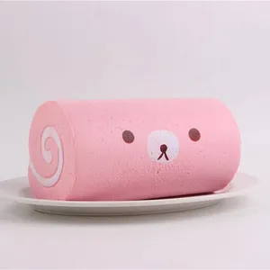 粉色瑞士卷松软玩具促销儿童和成人抗压礼品