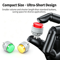 Interrupteur à bouton-poussoir lumineux ultra-fin en plastique de 22 mm, clé de démarrage ronde étanche, bouton-poussoir momentané et à réinitialisation à l'état de repos