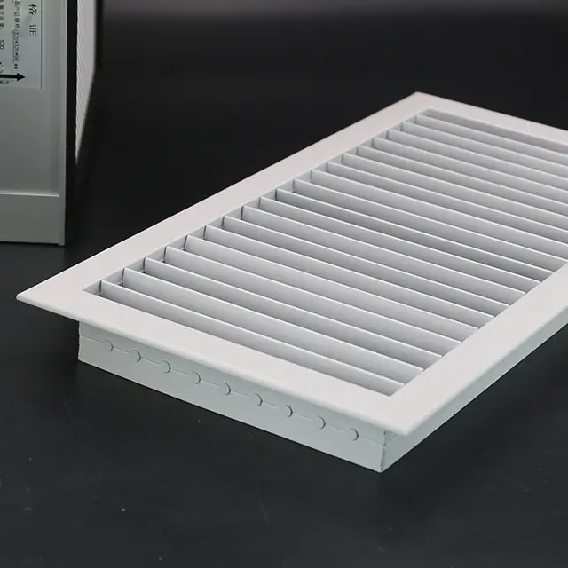 Couverture d'évent de cvc à paroi latérale ou au plafond à haut débit d'air registres de grille linéaire à double déviation en aluminium pour chambre d'hôtel