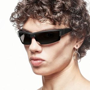 Lunettes de soleil Y2K demi-cerclées UV400 pour hommes et femmes, style punk, pour le cyclisme en extérieur, personnalisables avec logo, collection mode 2024 - Product Image 1