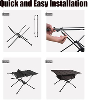 WOQI – Mini Table de pique-nique pliante et Portable, en aluminium, pour l'extérieur