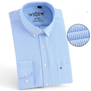 Vendita diretta camicie <span class=keywords><strong>Oxford</strong></span> a righe Casual a maniche lunghe <span class=keywords><strong>Slim</strong></span> <span class=keywords><strong>Fit</strong></span> da uomo - Product Image 5