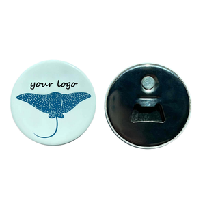 فتاحة زجاجات مغناطيسية دائرية مخصصة للثلاجة مع طباعة شعار كاملة - Product Image 2