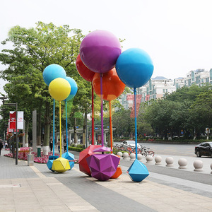 Fiberglass <b>Balloon</b> Sculpture Round <b>Custom</b> Outdoor Decoration Landscape Art - Product Image 4