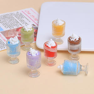 Adornos en miniatura comida <span class=keywords><strong>Mini</strong></span> resina bebida batido taza simulación helado modelo juguetes bebida jugar casa de muñecas Accesorios - Product Image 3