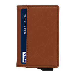 PU Anti-Theft Open Business Credit Card Holder <b>Wallet</b> Nylon Lining Short Length Pop-Up Design <b>RFID</b> Blocking Large Capacity - Product Image 4