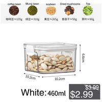 Boîtes de conservation en plastique scellées de différentes capacités, boîte de rangement de cuisine, récipient alimentaire transparent