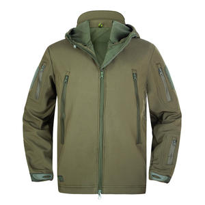 Veste d'extérieur décontractée à capuche pour hommes imperméable coupe-vent col montant fermeture éclair avant Logo hiver <span class=keywords><strong>polaire</strong></span> résistant au froid 240g - Product Image 5