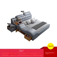 Enth Power R330 Trendiges Modernes Wohnzimmermöbel Intelligentes Multifunktionales Verstellbares Lederbett Kombination mit 2 Schubladen
