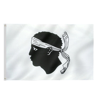 Drapeau sarde Corse 3x5ft avec Croix de Saint Georges et Quatre Têtes de Maure Polyester Strong Double-Stitched Soft Party Use