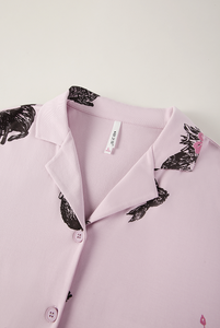 Pigiama da <span class=keywords><strong>Donna</strong></span> in Cotone Lavorato a Maglia Anzhiban, Maniche Lunghe, Vestibilità Comoda, Stampa Animalier, Casual, per Casa, Primavera Autunno - Product Image 5