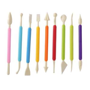 Fourni directement par l'usine : Ensemble de 9 outils pour pâte à sucre, comprenant un stylo de décoration de crème et un ensemble de spatules, un stylo de sculpture pour gâteaux, et des outils de pâtisserie. - Product Image 1