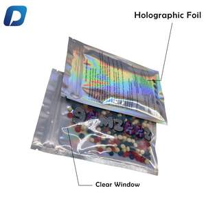 Tas kantung kecil ritsleting kunci kustom tas tahan bau hologram kunci ritsleting dapat digunakan kembali - Product Image 6