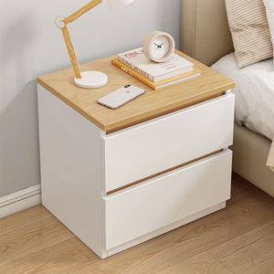 Mesa de Noche Cuadrada de Madera con Muchos Cajones, Diseño Escandinavo Minimalista para Apartamento, Dormitorio o Escuela - Product Image 2