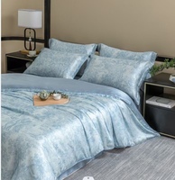 Ensemble de literie 100% soie de mûrier, 4 pièces, housse de couette en soie pure, ensemble de draps avec 2 taies d'oreiller, ensemble de linge de lit taille King Queen