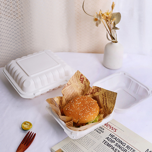 Boîte alimentaire biodégradable jetable, boîte à Bento pour gâteau à <span class=keywords><strong>déjeuner</strong></span>, 10 pièces - Product Image 1